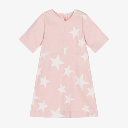 Stella McCartney Kids-Girls Pink Denim Stars Dress | Childrensalon Outlet