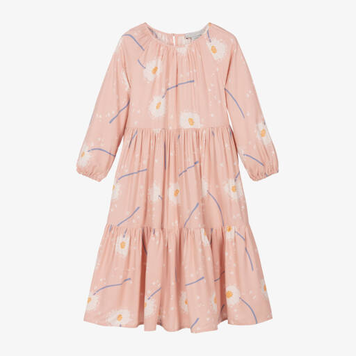 Stella McCartney Kids-Girls Pink Floral Midi Dress | Childrensalon Outlet