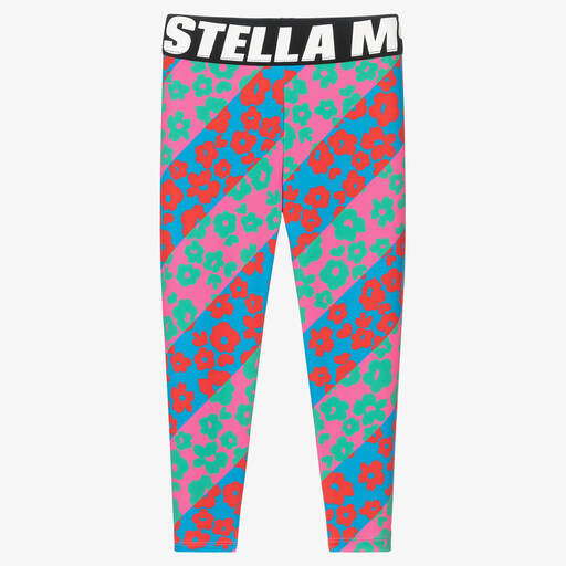 Stella McCartney Kids-Girls Pink Flowers Leggings | Childrensalon Outlet