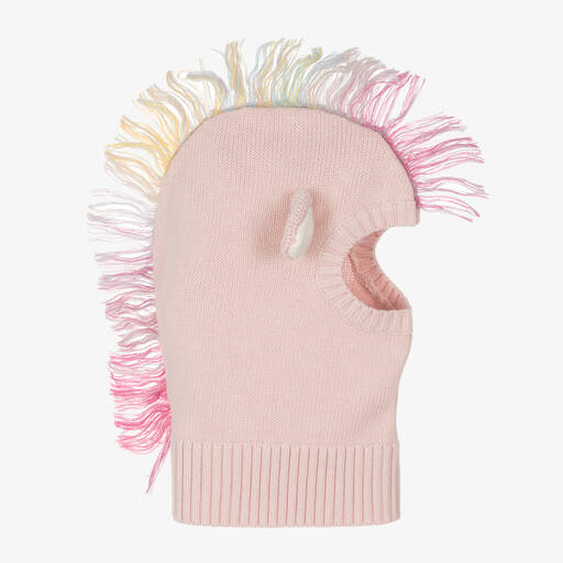 Stella McCartney Kids-Розовая вязаная балаклава Единорог | Childrensalon Outlet