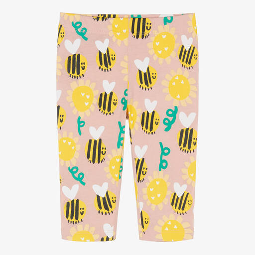 Stella McCartney Kids-Girls Pink Organic Cotton Bee Leggings | Childrensalon Outlet