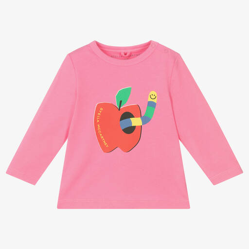 Stella McCartney Kids-توب أطفال بناتي قطن عضوي لون زهري | Childrensalon Outlet