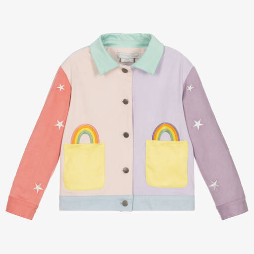 Stella McCartney Kids-Bestickte Jacke in Rosa und Violett | Childrensalon Outlet