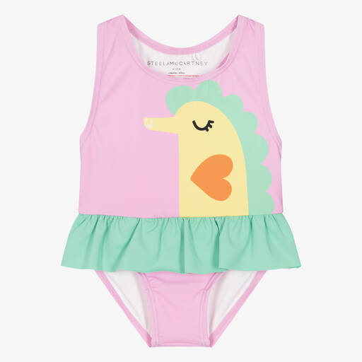 Stella McCartney Kids-Girls Pink Seahorse Swimsuit (UPF 50+) | Childrensalon Outlet