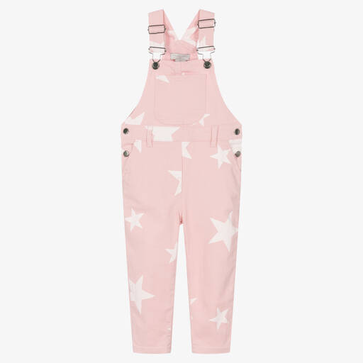 Stella McCartney Kids-Розовый хлопковый полукомбинезон со звездами | Childrensalon Outlet