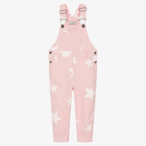 Stella McCartney Kids-Rosa Baumwoll-Latzhose mit Sternen | Childrensalon Outlet