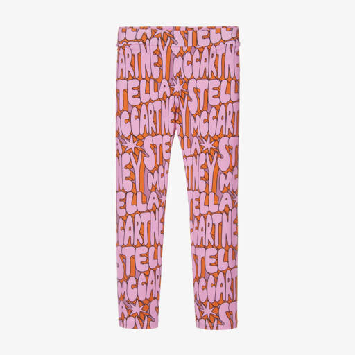 Stella McCartney Kids-Girls Pink Starry Logo Leggings | Childrensalon Outlet