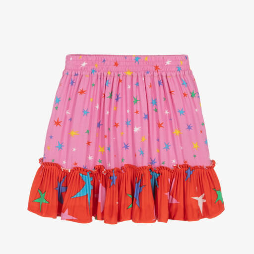 Stella McCartney Kids-Girls Pink Starry Viscose Skirt | Childrensalon Outlet