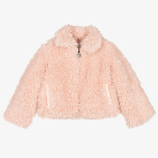 Stella McCartney Kids-Girls Pink Teddy Fleece Jacket | Childrensalon Outlet