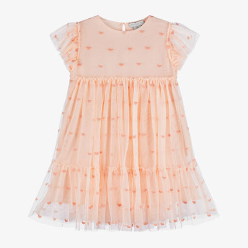 Stella McCartney Kids-Girls Pink Tulle Heart Dress | Childrensalon Outlet
