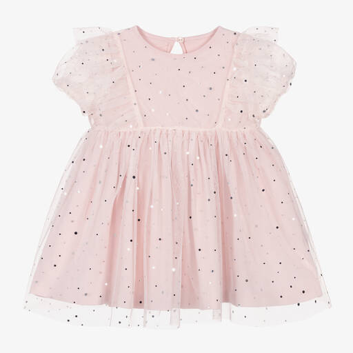Stella McCartney Kids-Girls Pink Tulle & Sequin Dress | Childrensalon Outlet