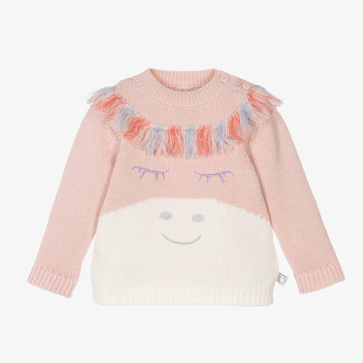 Stella McCartney Kids-Розовый джемпер из органического хлопка с единорогом | Childrensalon Outlet