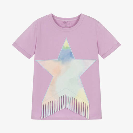 Stella McCartney Kids-Violettes Stern-Biobaumwoll-T-Shirt | Childrensalon Outlet