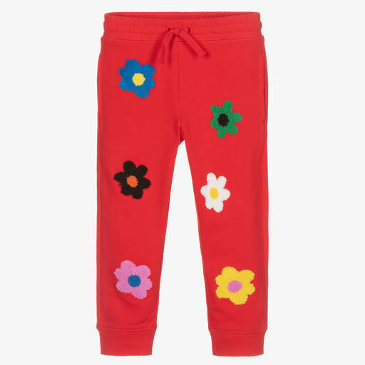 Stella McCartney Kids-Красные хлопковые джоггеры для девочек | Childrensalon Outlet