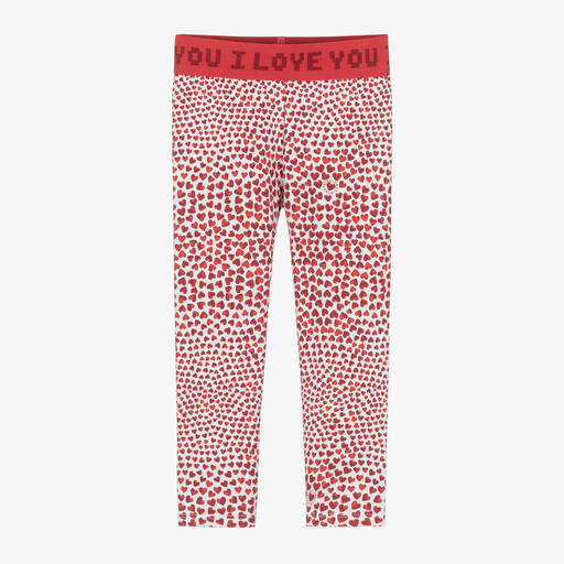 Stella McCartney Kids-Girls Red Heart Print Leggings (UPF50+) | Childrensalon Outlet