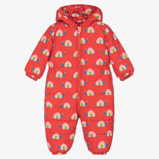 Stella McCartney Kids-Girls Red Padded Snail Snowsuit | Childrensalon Outlet