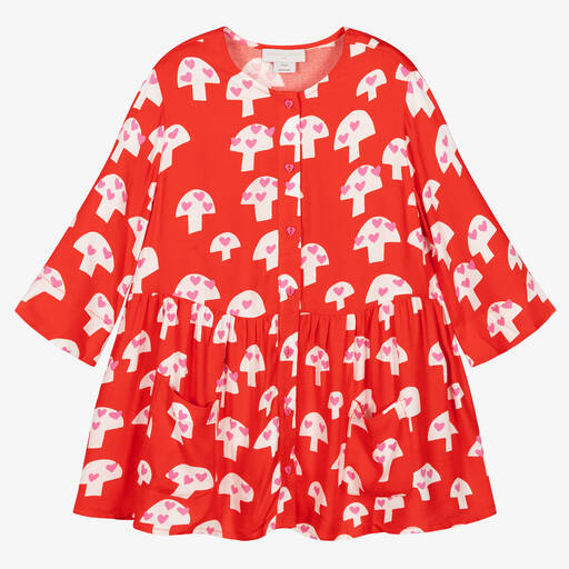 Stella McCartney Kids-Girls Red & White Mushroom Dress | Childrensalon Outlet