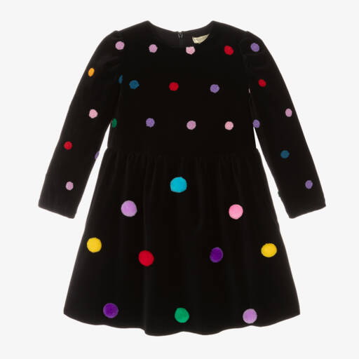 Stella McCartney Kids-Girls Velvet Dress with Pom-Poms | Childrensalon Outlet
