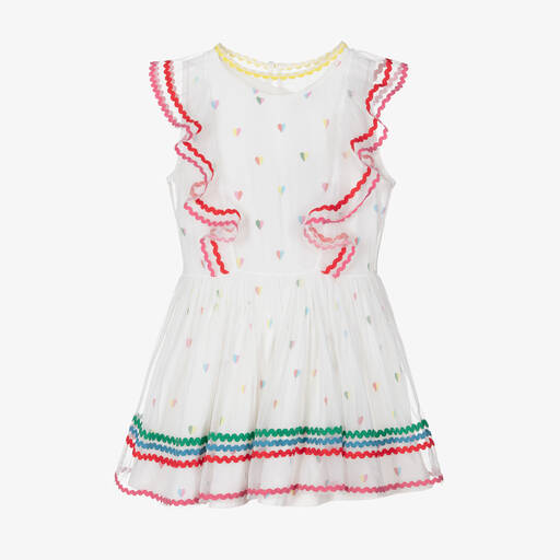 Stella McCartney Kids-Girls White 2-In-1 Jersey & Tulle Dress | Childrensalon Outlet