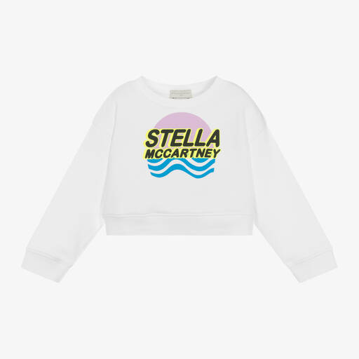 Stella McCartney Kids-Girls White Cotton Sweatshirt | Childrensalon Outlet