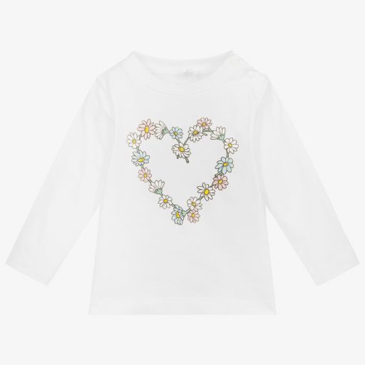 Stella McCartney Kids-Girls White Organic Cotton Top | Childrensalon Outlet