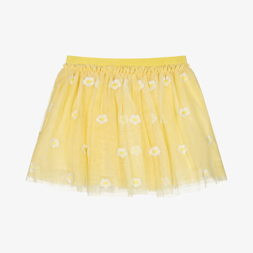 Stella McCartney Kids-Girls Yellow Daisy Tulle Skirt | Childrensalon Outlet