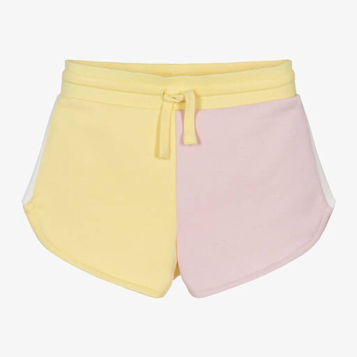 Stella McCartney Kids-Girls Yellow & Pink Cotton Shorts | Childrensalon Outlet