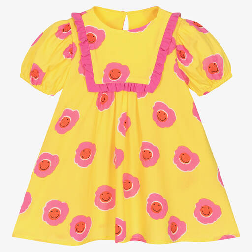 Stella McCartney Kids-Girls Yellow & Pink Flower Dress | Childrensalon Outlet