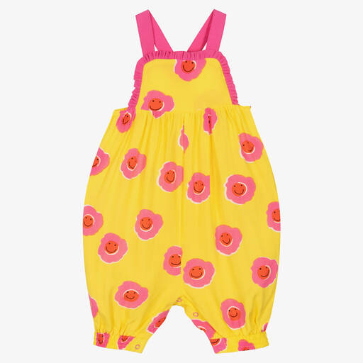 Stella McCartney Kids-Combi-short jaune et rose à fleurs | Childrensalon Outlet