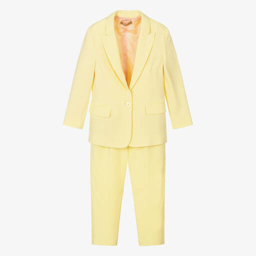 Stella McCartney Kids-Girls Yellow Viscose Tailored Suit | Childrensalon Outlet