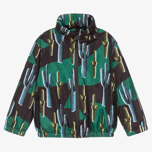 Stella McCartney Kids-Черно-зеленая куртка с кактусами | Childrensalon Outlet