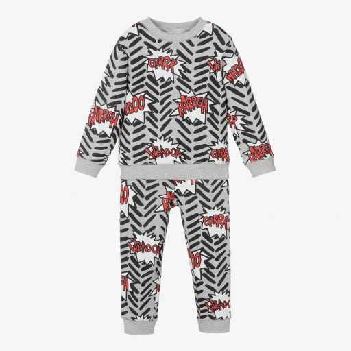 Stella McCartney Kids-Grey Comic Bubbles Tracksuit  | Childrensalon Outlet