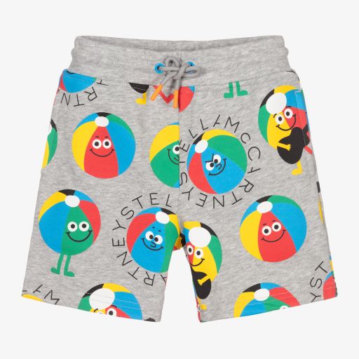 Stella McCartney Kids-Grey Organic Cotton Shorts | Childrensalon Outlet
