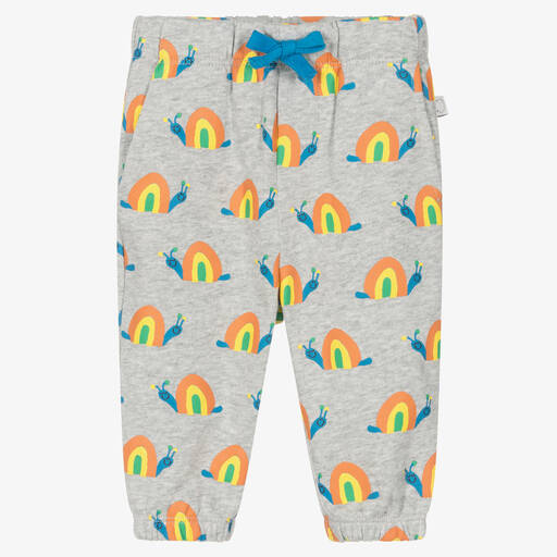 Stella McCartney Kids-Grey Organic Cotton Snail Joggers  | Childrensalon Outlet