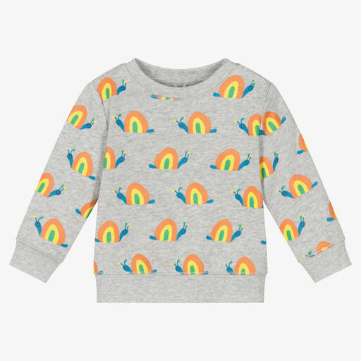Stella McCartney Kids-Grey Organic Cotton Snail Sweatshirt  | Childrensalon Outlet