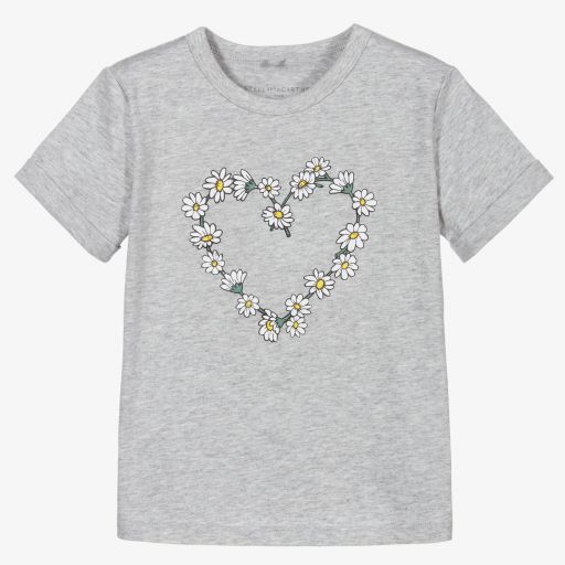 Stella McCartney Kids-Grey Organic Cotton T-Shirt | Childrensalon Outlet
