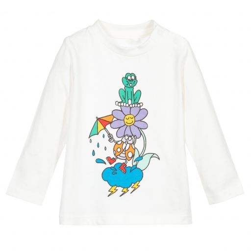 Stella McCartney Kids-Ivory Cotton Top | Childrensalon Outlet