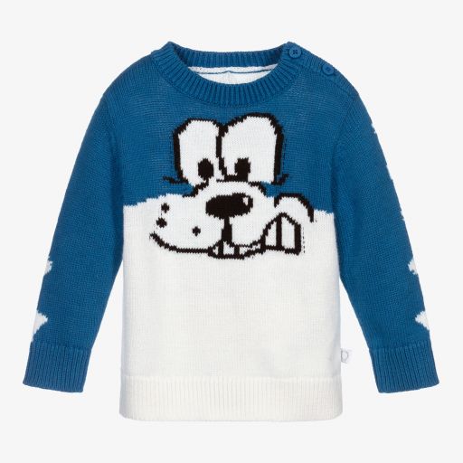 Stella McCartney Kids-Organic Cotton Knit Dog Jumper | Childrensalon Outlet