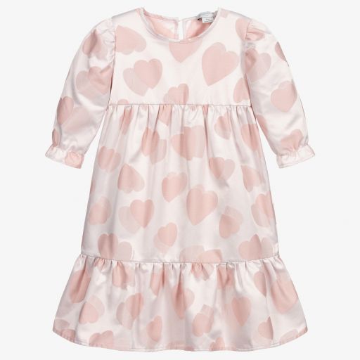 Stella McCartney Kids-Pink Heart Jacquard Dress | Childrensalon Outlet