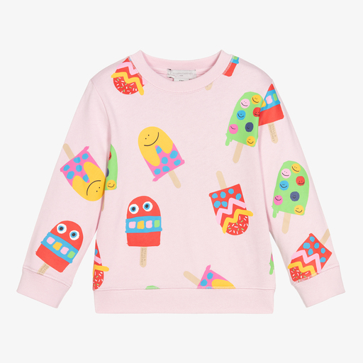 Stella McCartney Kids-Rosafarbenes Sweatshirt aus Biobaumwolle | Childrensalon Outlet