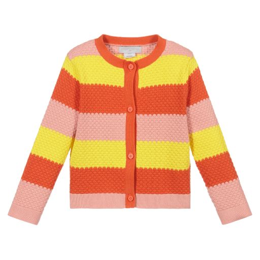 Stella McCartney Kids-Pink & Yellow Cotton Cardigan | Childrensalon Outlet