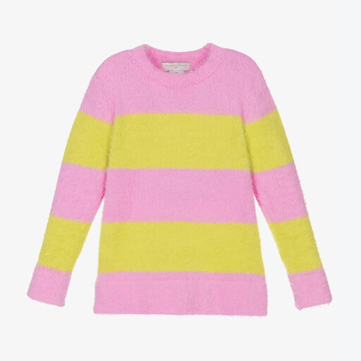 Stella McCartney Kids-Pink & Yellow Striped Sweater | Childrensalon Outlet