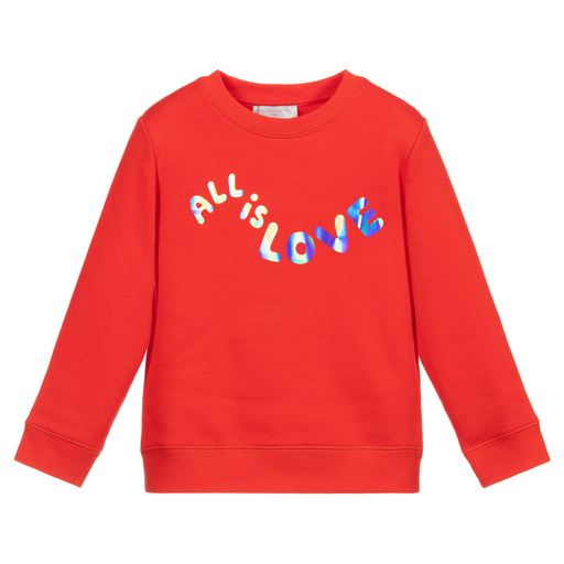 Stella McCartney Kids-Sweat-shirt en coton rouge | Childrensalon Outlet