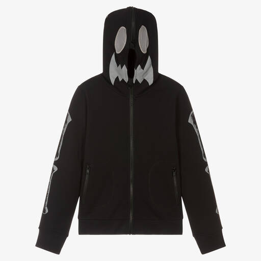 Stella McCartney Kids-Teen Black Ghost Zip-Up Hoodie | Childrensalon Outlet