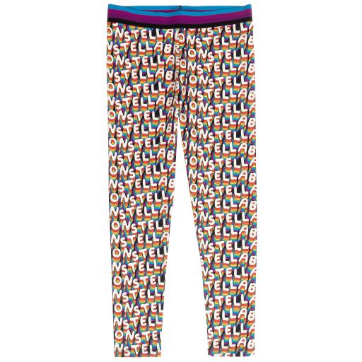 Stella McCartney Kids-Teen Black Logo Leggings | Childrensalon Outlet