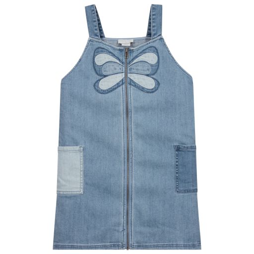 Stella McCartney Kids-فستان قطن دنيم لون أزرق | Childrensalon Outlet
