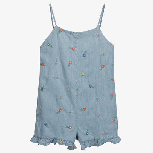 Stella McCartney Kids-Голубой комбинезон из шамбре для подростков | Childrensalon Outlet