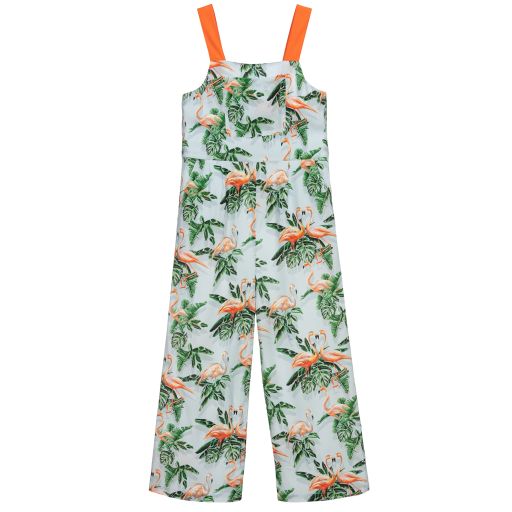 Stella McCartney Kids-Голубой комбинезон с фламинго для подростков | Childrensalon Outlet