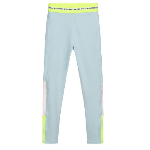Stella McCartney Kids-Голубые легинсы с логотипом для подростков | Childrensalon Outlet