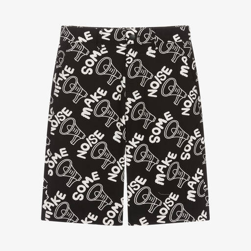 Stella McCartney Kids-شورت تينز ولادي قطن لون أسود | Childrensalon Outlet